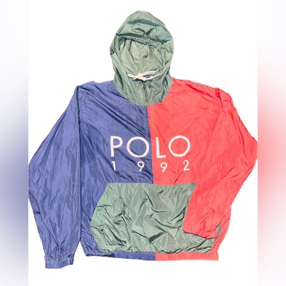 Polo by Ralph Lauren Blue and Pink Colorblock Jacket- Sz Med- NWOT 😱- $139 MSRP